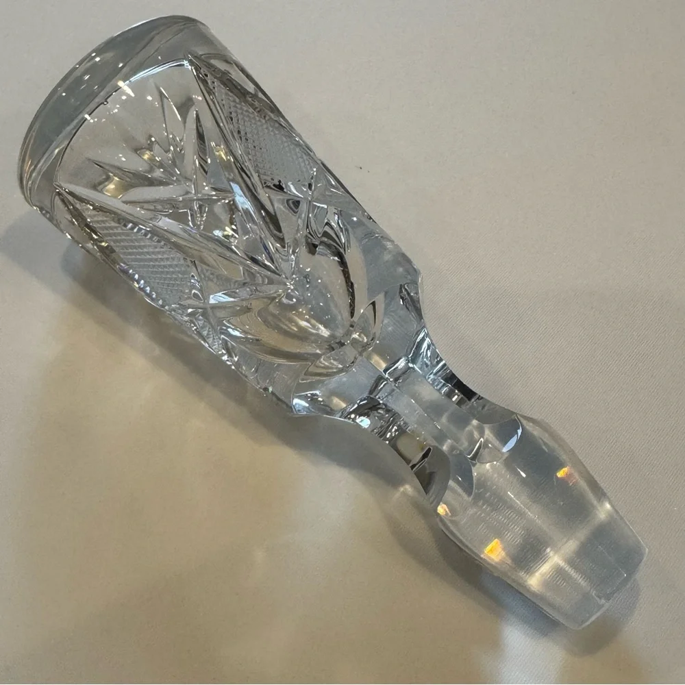 Vintage Bell shaped SOLID Crystal Glass Decanter STOPPER 5” long